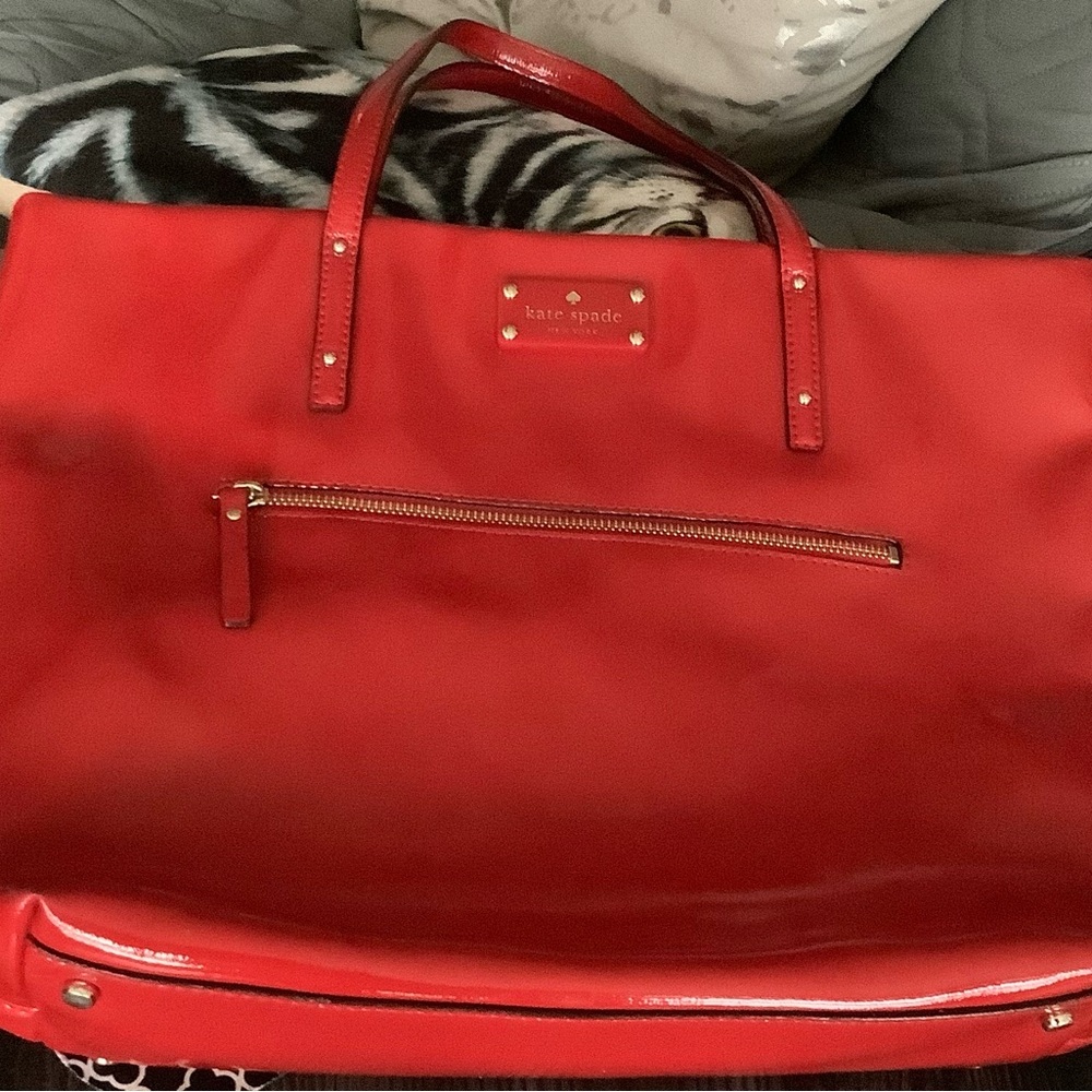 Kate Spade Red Patent Leather Tote Bag - Picture 11 of 12